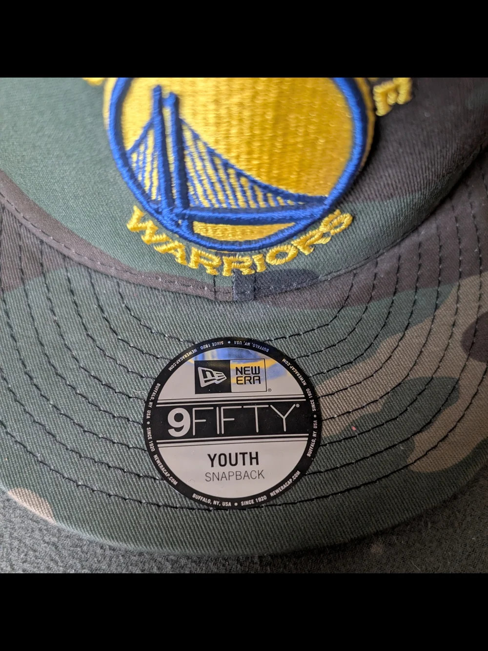Golden State Warriors Camo 9FIFTY Youth Snapback Hat
